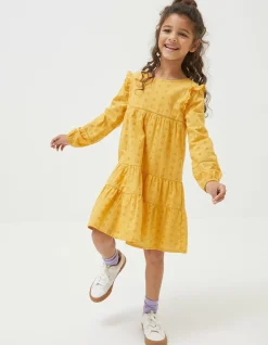 FatFace Grace Broderie Dress Golden Yellow Online