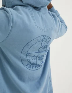 FatFace Graphic Zip Through Hoodie Blue Discount