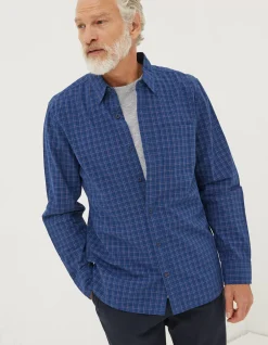 FatFace Grays Grid Check Shirt Blue Sale