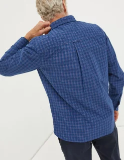 FatFace Grays Grid Check Shirt Blue Sale