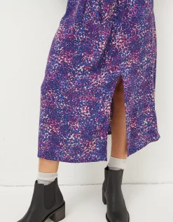 FatFace Haldon Layered Spot Midi Dress Navy Hot