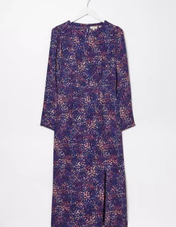 FatFace Haldon Layered Spot Midi Dress Navy Hot