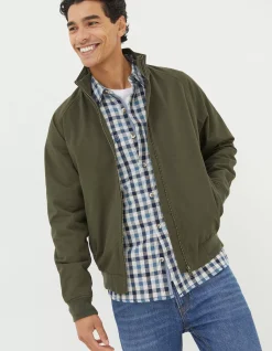 FatFace Harrington Bomber Jacket Dark Green Hot