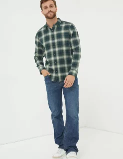 FatFace Hawkson Check Shirt Dark Green Best
