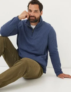 FatFace Haxby Fleece Half Neck Sweatshirt Navy Marl Best
