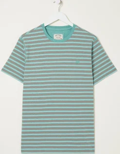 FatFace Haywood Stripe T-Shirt Light Green New