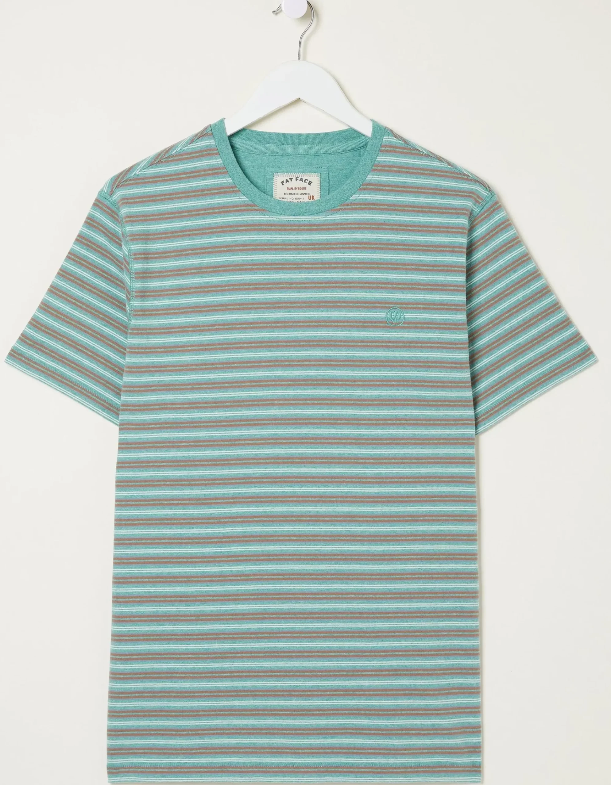 FatFace Haywood Stripe T-Shirt Light Green New