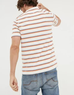 FatFace Henford Stripe T-Shirt Off White Discount