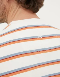 FatFace Henford Stripe T-Shirt Off White Discount