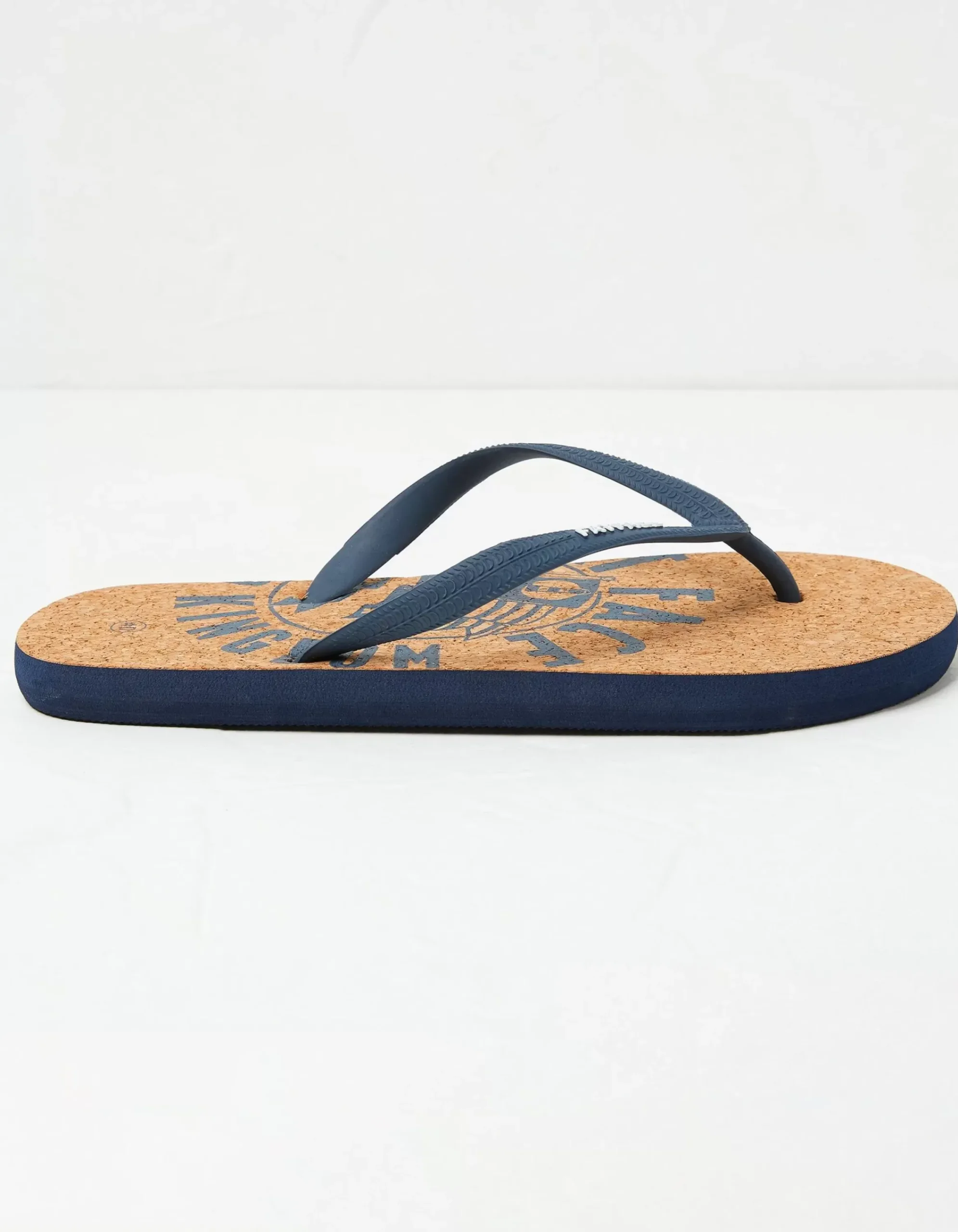 FatFace Henley Cork Logo Flip Flops Navy Discount