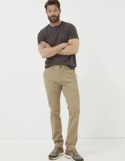 FatFace Heyshott Slim Textured Chinos Dark Stone Outlet
