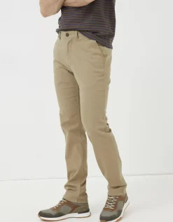 FatFace Heyshott Slim Textured Chinos Dark Stone Outlet