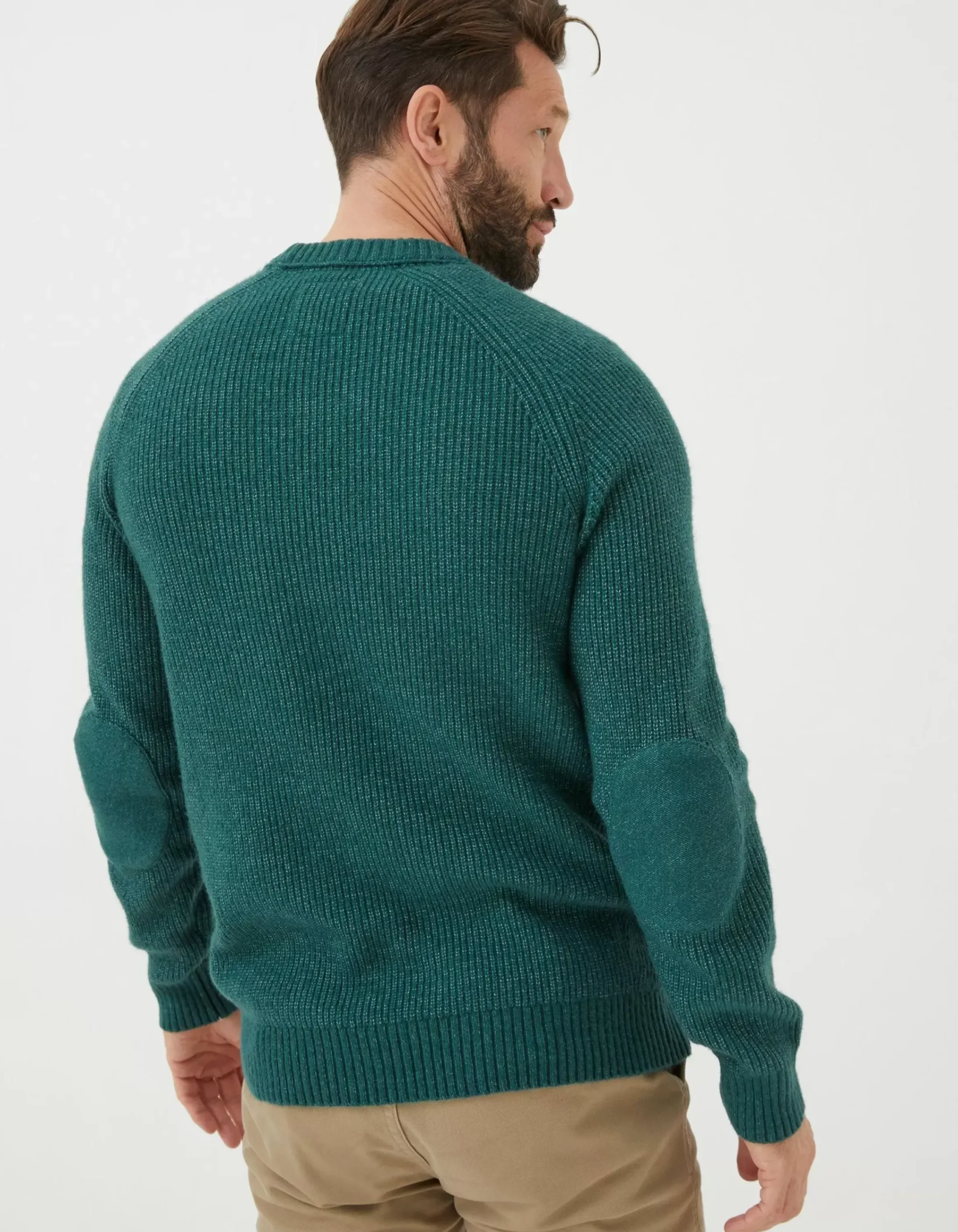 FatFace Hinton Crew Neck Jumper Jade Green Clearance