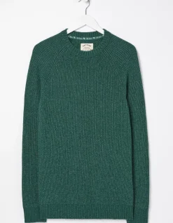 FatFace Hinton Crew Neck Jumper Jade Green Clearance