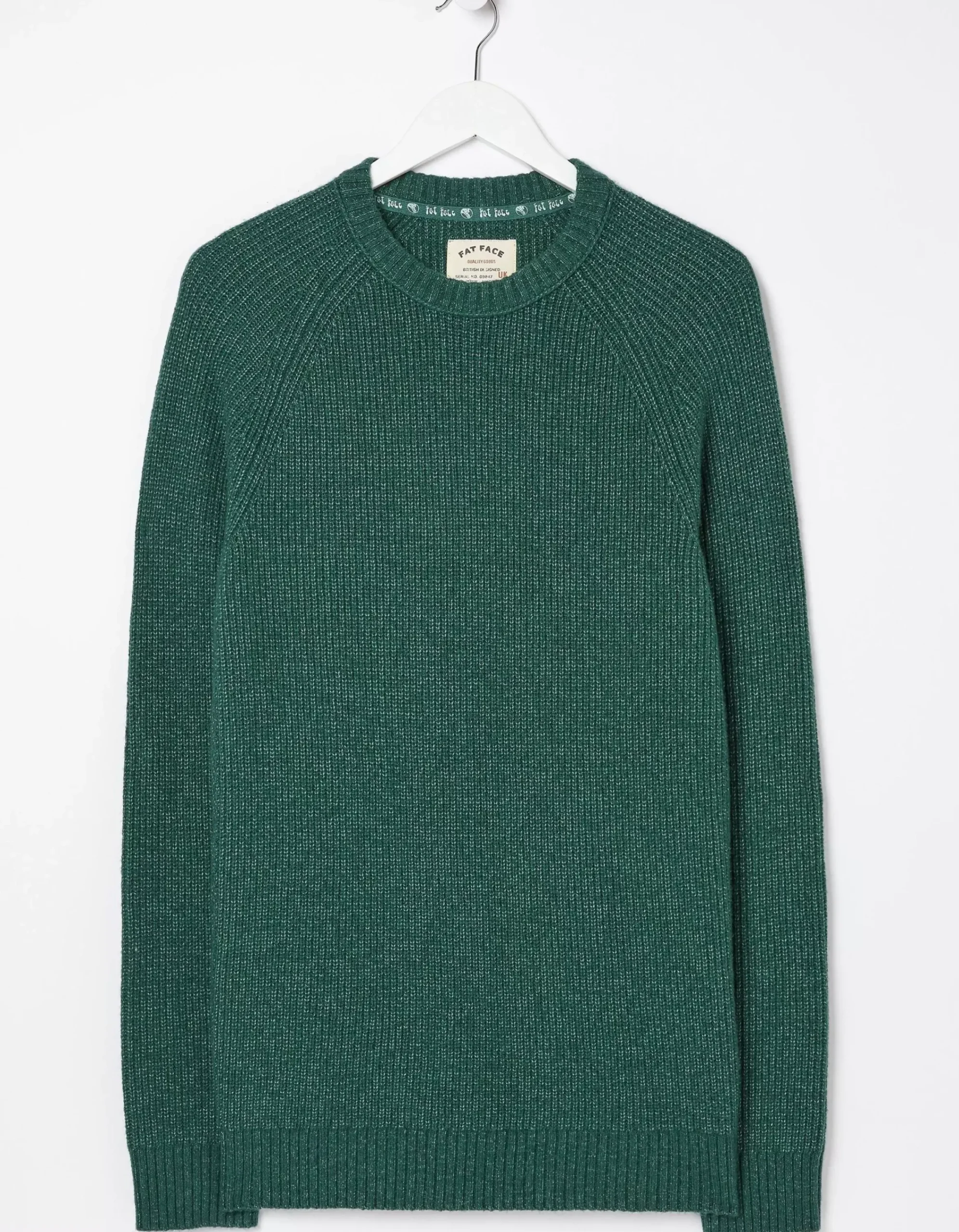 FatFace Hinton Crew Neck Jumper Jade Green Clearance