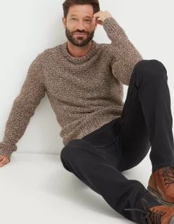 FatFace Hove Crew Jumper Natural Discount