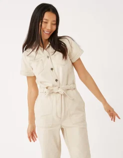 FatFace Imogen Boilersuit Ecru Discount