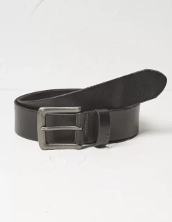 FatFace Italian Leather Belt Black New