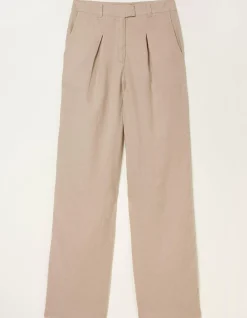 FatFace Ives Wide Leg Linen Trousers Natural Outlet