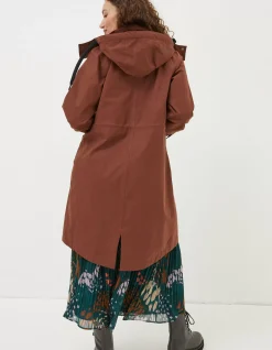 FatFace Juno Waterproof Long Coat Brown Sale