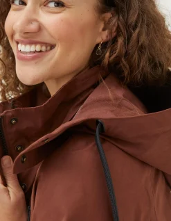 FatFace Juno Waterproof Long Coat Brown Sale