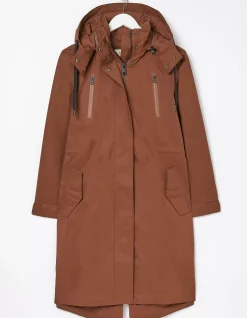 FatFace Juno Waterproof Long Coat Brown Sale