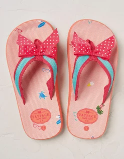 FatFace Kids Conversational Flip Flops Coral
