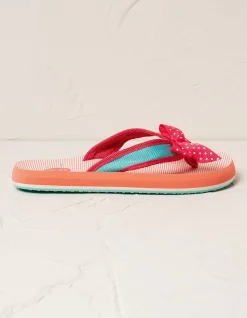 FatFace Kids Conversational Flip Flops Coral