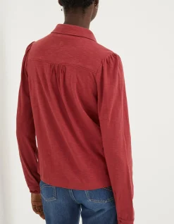 FatFace Kim Jersey Shirt Raspberry Red