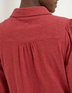 FatFace Kim Jersey Shirt Raspberry Red