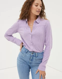 FatFace Kim Jersey Shirt Lilac