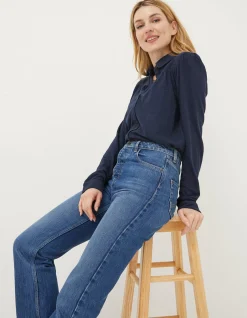 FatFace Kim Jersey Shirt Navy Best