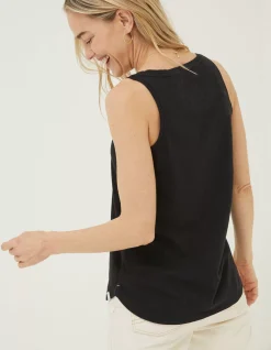 FatFace Kirsty Organic Cotton Vest Black Clearance