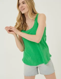 FatFace Kirsty Organic Cotton Vest Bright Green Best