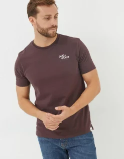 FatFace Land Rover Deconstructed T-Shirt Plum Best