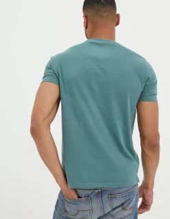 FatFace Land Rover Embroidered T-Shirt Dark Teal Discount