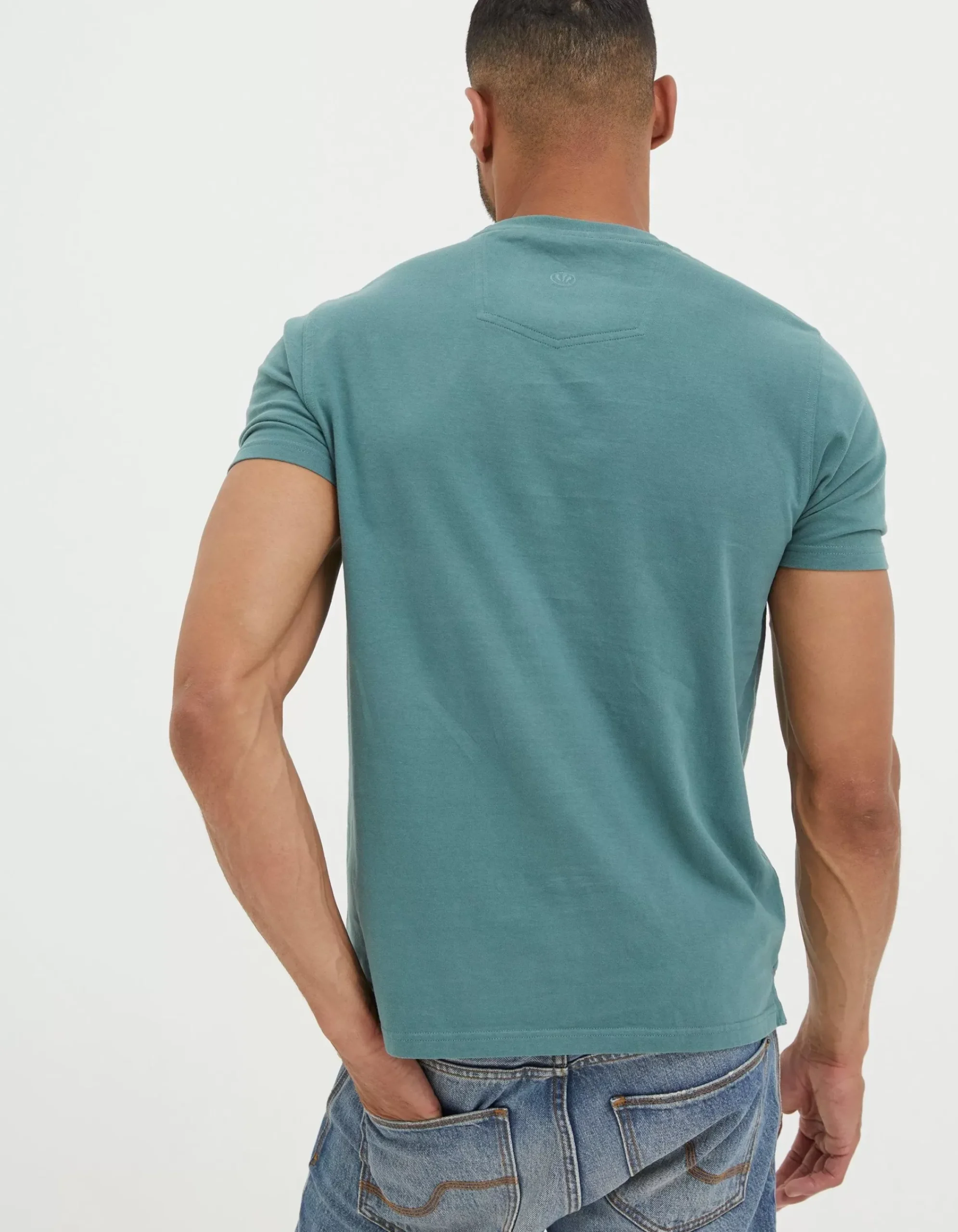 FatFace Land Rover Embroidered T-Shirt Dark Teal Discount