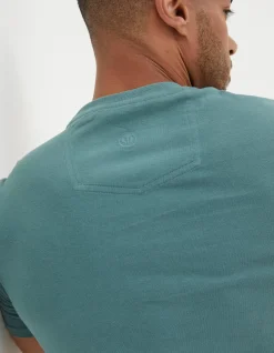 FatFace Land Rover Embroidered T-Shirt Dark Teal Discount