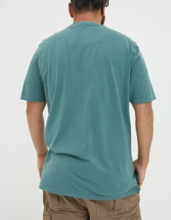 FatFace Land Rover Embroidered T-Shirt Dark Teal Discount