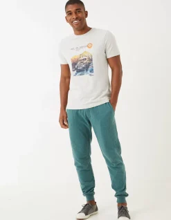 FatFace Land Rover Out Of Office T-Shirt Winter Wht Clearance