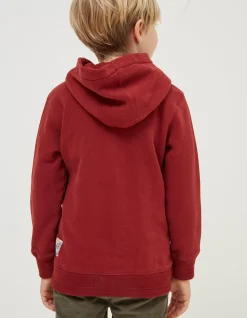 FatFace Land Rover Popover Hoodie Claret Red Online