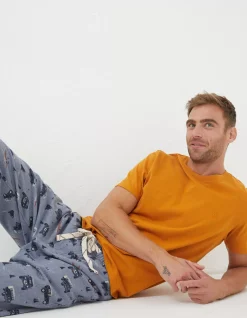 FatFace Land Rover Pyjama Bottoms Chambray Blue New