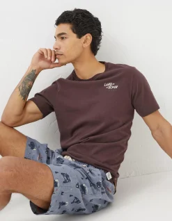 FatFace Land Rover Pyjama Shorts Chambray Blue Outlet
