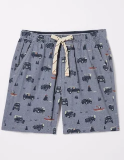 FatFace Land Rover Pyjama Shorts Chambray Blue Outlet