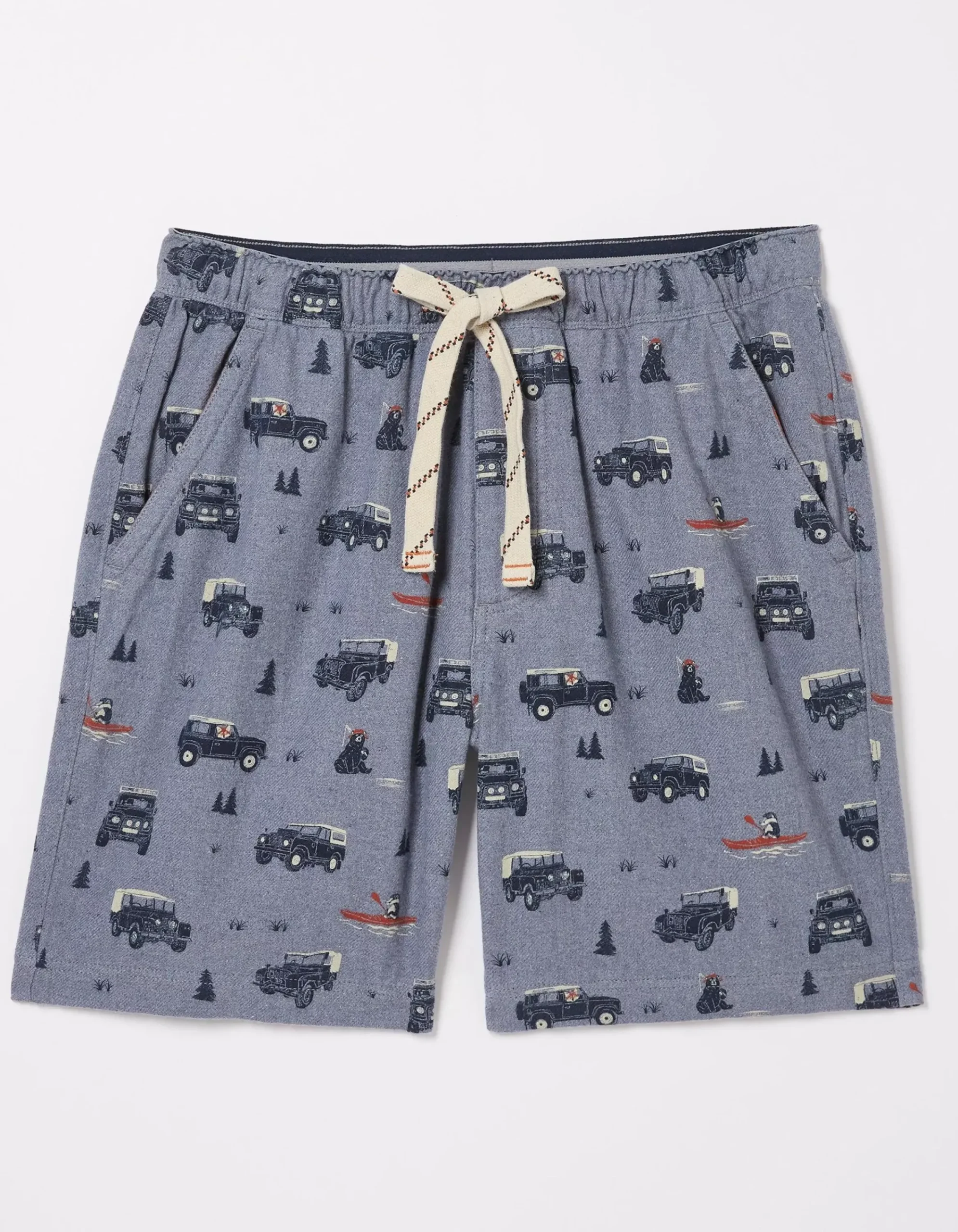 FatFace Land Rover Pyjama Shorts Chambray Blue Outlet