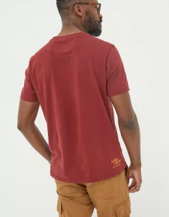 FatFace Land Rover Sunset Road T-Shirt Bright Red Best