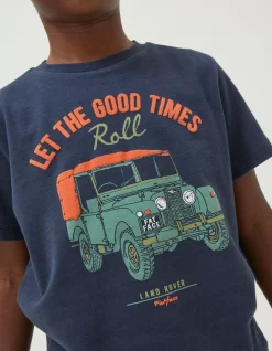 FatFace Land Rover Times Jersey T-Shirt Navy Outlet