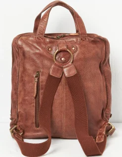 FatFace Leather Rucksack Chestnut Hot