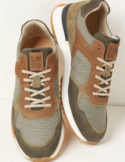 FatFace Leon Leather Trainer Grey Discount
