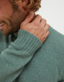 FatFace Lewes Crew Jumper Sage Green Online